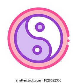 Yin Yang Icon Vector. Outline Yin Yang Sign. Isolated Contour Symbol Illustration