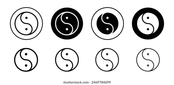 Yin yang icon vector set collection for web