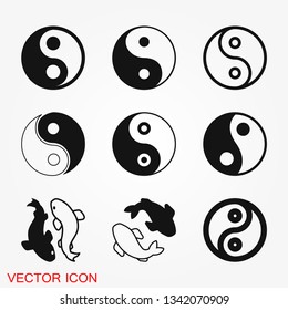 Yin Yang icon vector sign symbol for design