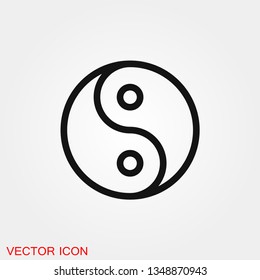 Símbolo vectorial del icono Yin Yang para el diseño