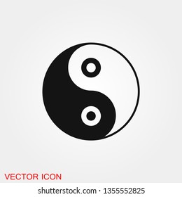 Yin Yang icon vector sign symbol for design