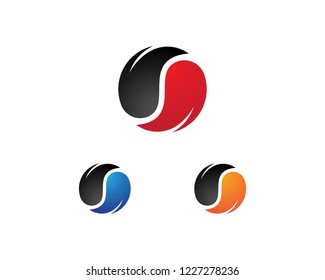 Yin yang icon vector template