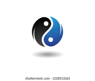 Yin yang icon vector template