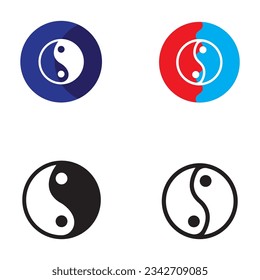 yin yang icon vector template illustration logo design