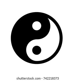 Yin yang icon, Yin yang icon vector, in trendy flat style isolated on white background. Yin yang icon image, Yin yang icon illustration