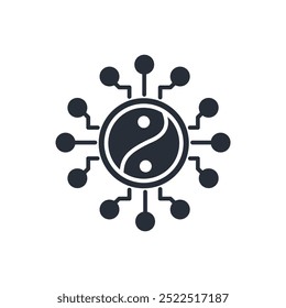 Yin Yang icon. vector.Editable stroke.linear style sign for use web design,logo.Symbol illustration.