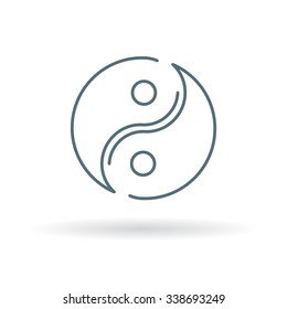 Yin Yang icon. Yinyang symbol. Thin line icon on white background. Vector illustration.