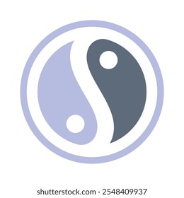 Yin yang icons,  minimalist vector illustration and transparent graphic element. Isolated on white background.