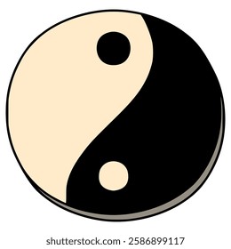 yin and yang illustration hand drawn isolated vector