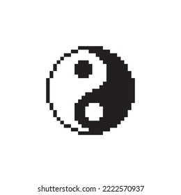 yin yang illustration , pixel art symbol