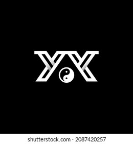 yin yang include letter yy logo design