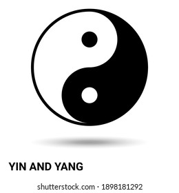 Yin and Yang. Yin and Yang are isolated on a light background. Vector illustration.
