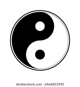 Yin and yang isolated symbol	