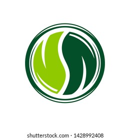 Yin and Yang leaf logo design