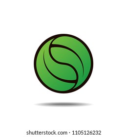 Yin and yang leaf logo icon design, leaf logo on circle shape
