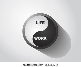 Yin Yang - Life and Work symbol. Concept vector illustration, Vector graphic