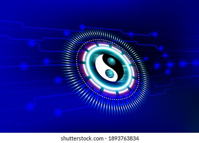 Yin yang light technology background picture