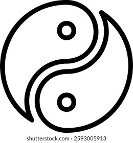 yin yang line icon illustration vector