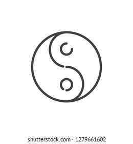 Yin Yang line icon. linear style sign for mobile concept and web design. Yin and yang outline vector icon. Harmony and balance symbol, logo illustration. Pixel perfect vector graphics