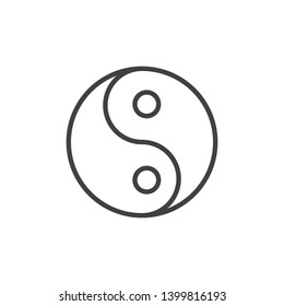 Yin Yang line icon. linear style sign for mobile concept and web design. Yin Yang harmony sign outline vector icon. Taoism Religion symbol, logo illustration. Vector graphics