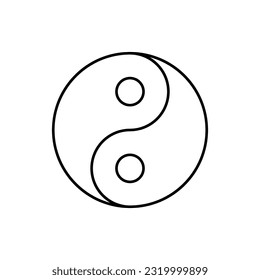 Yin Yang line icon. linear style sign for mobile concept and web design. Yin Yang harmony sign outline vector icon. Taoism Religion symbol, logo illustration. Vector graphics