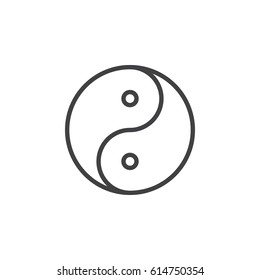 Yin and yang line icon, outline vector sign, linear style pictogram isolated on white. Symbol, logo illustration. Editable stroke. Pixel perfect