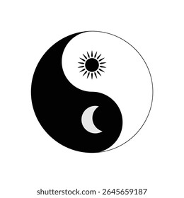 Ícone da linha Yin yang. Símbolo do ícone Yin Yang .