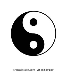 Ícone da linha Yin yang. Símbolo do ícone Yin Yang .