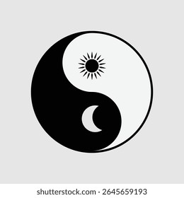 Ícone da linha Yin yang. Símbolo do ícone Yin Yang .