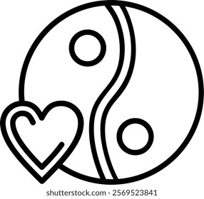 Yin yang Line Vector Icon Design