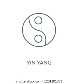 Yin yang linear icon. Yin yang concept stroke symbol design. Thin graphic elements vector illustration, outline pattern on a white background, eps 10.