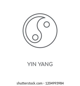 Yin Yang linear icon. Yin Yang concept stroke symbol design. Thin graphic elements vector illustration, outline pattern on a white background, eps 10.