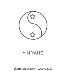 Yin yang linear icon. Yin yang concept stroke symbol design. Thin graphic elements vector illustration, outline pattern on a white background, eps 10.