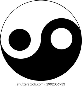 yin and yang logo in black and white