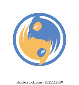Yin yang logo concept minimalist