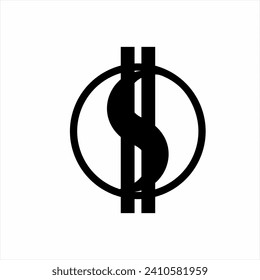 Yin Yang logo design with dollar concept. Unique concept logo. Vector illustration.