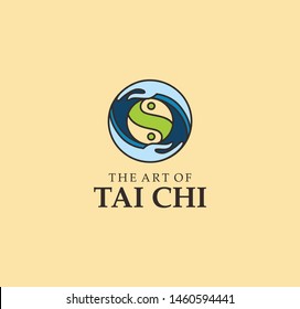 yin yang logo design with hand tai chi master