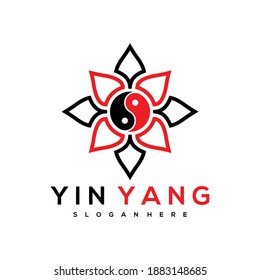 yin yang logo design icon vector