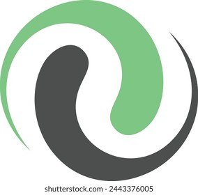 Yin und Yang Logo Design-Vorlage mit einem abstrakten Kreis-Symbol.