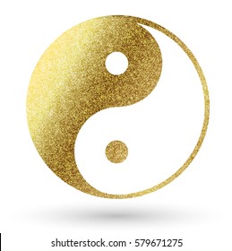 Yin Yang Logo In Gold