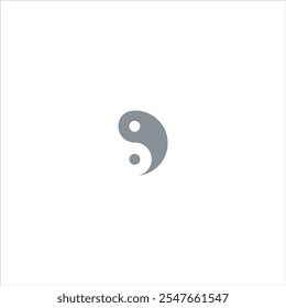 Logotipo de Yin y Yang en gris y blanco