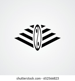 yin yang logo, icon flying 