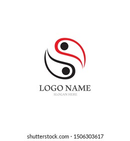 Yin yang logo icon vector