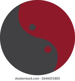 Yin yang logo symbol icon vector.