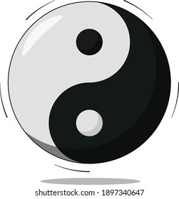 Ilustración de Yin Yang Logo Vector Black And White