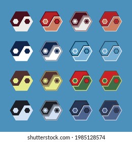 Yin yang logos set. The icons are made with different styling options.
