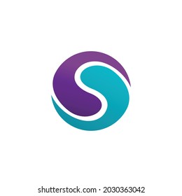 Yin yang look letter s vector logo design