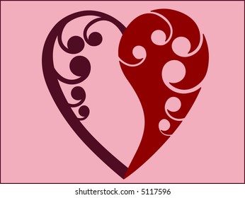 yin yang loveheart room for your input vector