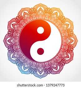 yin yang mandala color symbol