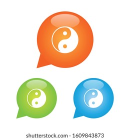 Yin Yang Marker Icon Round Bubble